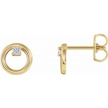 14K Yellow .06 CTW Diamond Circle Earrings