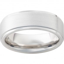 Serinium Flat Band with Grooved Edges and Satin Finish