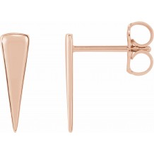 14K Rose 12x3.27 mm Triangle Earrings