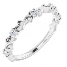 14K White 1/6 CTW Diamond Sculptural-Inspired Anniversary Band