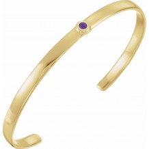 14K Yellow Amethyst Cuff 6 Bracelet