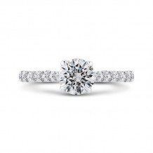 Shah Luxury 14K White Gold Round Diamond Engagement Ring (Semi-Mount)