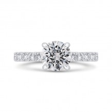 Shah Luxury 18K White Gold Round Diamond Solitaire Plus Engagement Ring  (Semi-Mount)