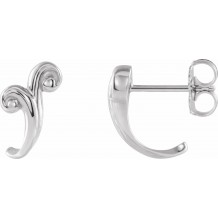 Platinum Freeform J-Hoop Earrings