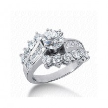 14k White Gold Diamond Semi-Mount Fancy Engagement Ring