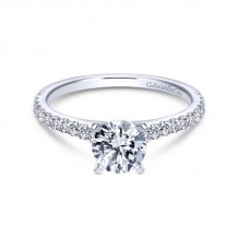 Gabriel & Co. 14k White Gold Contemporary Straight Engagement Ring