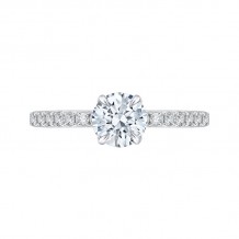 Shah Luxury Round Diamond Engagement Ring In 14K Two-Tone Gold (Semi-Mount)