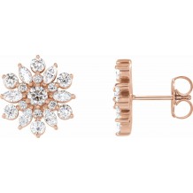 14K Rose 1 CTW Diamond Earrings