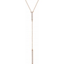 14K Rose 1/5 CTW Diamond Bar Y 16-18 Necklace