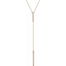 14K Rose 1/5 CTW Diamond Bar Y 16-18 Necklace