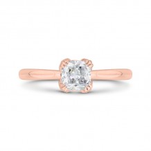 Shah Luxury 14K Rose Gold Princess Cut Diamond Engagement Ring (Semi-Mount)