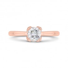 Shah Luxury 14K Rose Gold Princess Cut Diamond Engagement Ring (Semi-Mount)