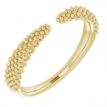 14K Yellow Beaded Negative Space Ring