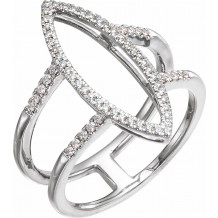 14K White 1/4 CTW Diamond Geometric Ring