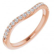 14K Rose 1/4 CTW Diamond French-Set Matching Band