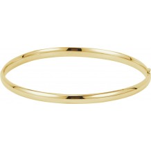 14K Yellow 4 mm Hinged Bangle Bracelet