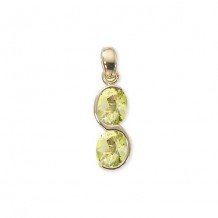 14Ky 2-10X8 Oval Oro Verde Quartz Pendant