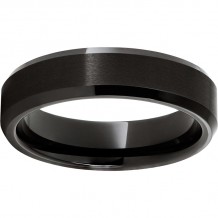 Black Diamond Ceramic Beveled Edge Band with Satin Finish