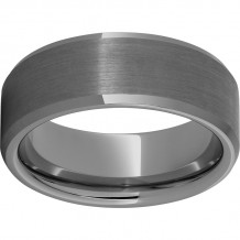 Rugged Tungsten  8mm Beveled Edge Band with Satin Finish