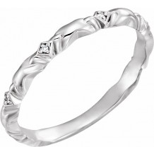 14K White .02 CTW Diamond Anniversary Band