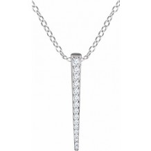 14K White 1/4 CTW Diamond Graduated 16-18 Bar Necklace