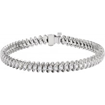 14K White 1 1/5 CTW Diamond Line 71/4 Bracelet