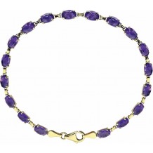 14K Yellow Amethyst 7.25 Bracelet