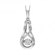 Gems One Silver (SLV 995) & Diamonds Stunning Neckwear Pendant - 1/10 ctw