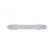 Shah Luxury 14K White Gold Round Diamond Wedding Band