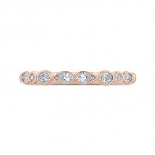 Shah Luxury 14K Rose Gold Pear Oval and Round Diamond Wedding Band