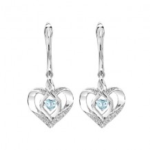 Gems One Silver Diamond (1/50 Ctw) & Created-Aquamarine (1/4 Ctw) Earring