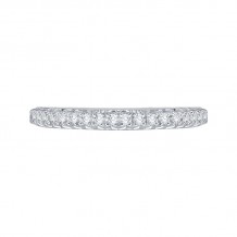 Shah Luxury 14K White Gold Round Diamond Half-Eternity Wedding Band