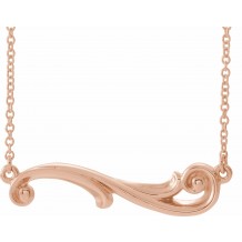 14K Rose Freeform Bar 18 Necklace