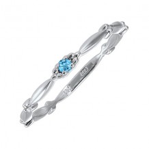 Gems One 10Kt White Gold Blue Topaz (1/20 Ctw) Ring