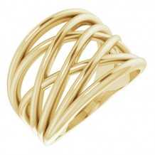 14K Yellow Criss-Cross Ring