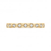 Shah Luxury 14K Yellow Gold Round Diamond Wedding Band