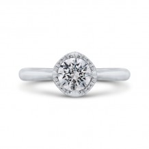 Shah Luxury 14K White Gold Round Diamond Classic Engagement Ring (Semi-Mount)