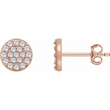 14K Rose 1/3 CTW Diamond Cluster Earrings