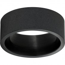 Black Zirconium Flat Band with Sandblast Finish