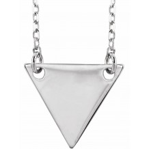 14K White Geometric 18 Necklace
