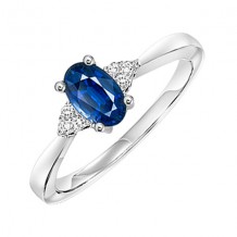 Gems One 10Kt White Gold Diamond (1/20Ctw) & Sapphire (1/2 Ctw) Ring