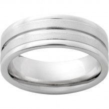 Serinium Rounded Edge Band with One 1mm Groove and Stone Finish