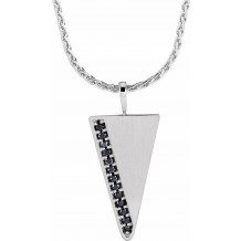 14K White 1/5 CTW Black Diamond Triangle 24 Necklace