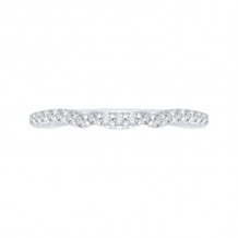 Shah Luxury 14K White Gold Round Diamond Wedding Band