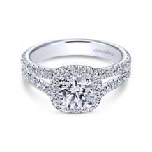 Gabriel & Co. 14k White Gold Contemporary Halo Engagement Ring