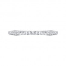 Shah Luxury 14K White Gold Round Diamond Wedding Band