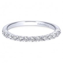 Gabriel & Co. 14k White Gold Contemporary Anniversary Wedding Band