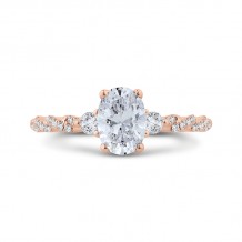 Shah Luxury 18K Rose Gold Diamond Engagement Ring (Semi-Mount)