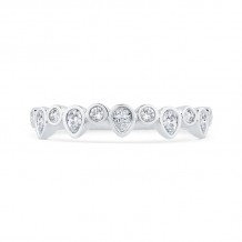 Shah Luxury 14K White Gold Round Cut Diamond Wedding Band