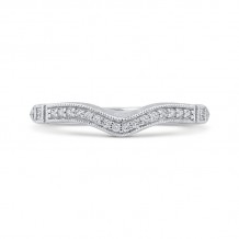 Shah Luxury 14K White Gold Round Diamond Wedding Band